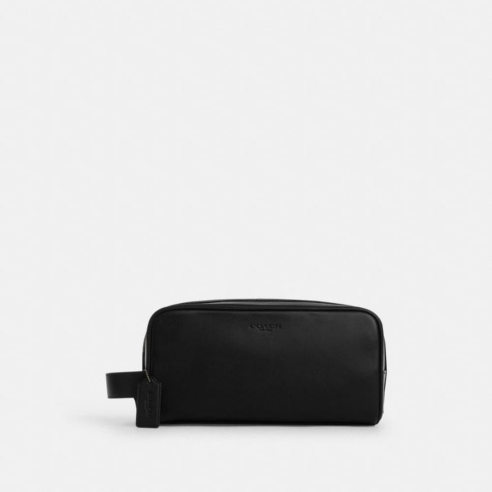 Coach Large Travel Kit Smooth Leather-Gunmetal-Black