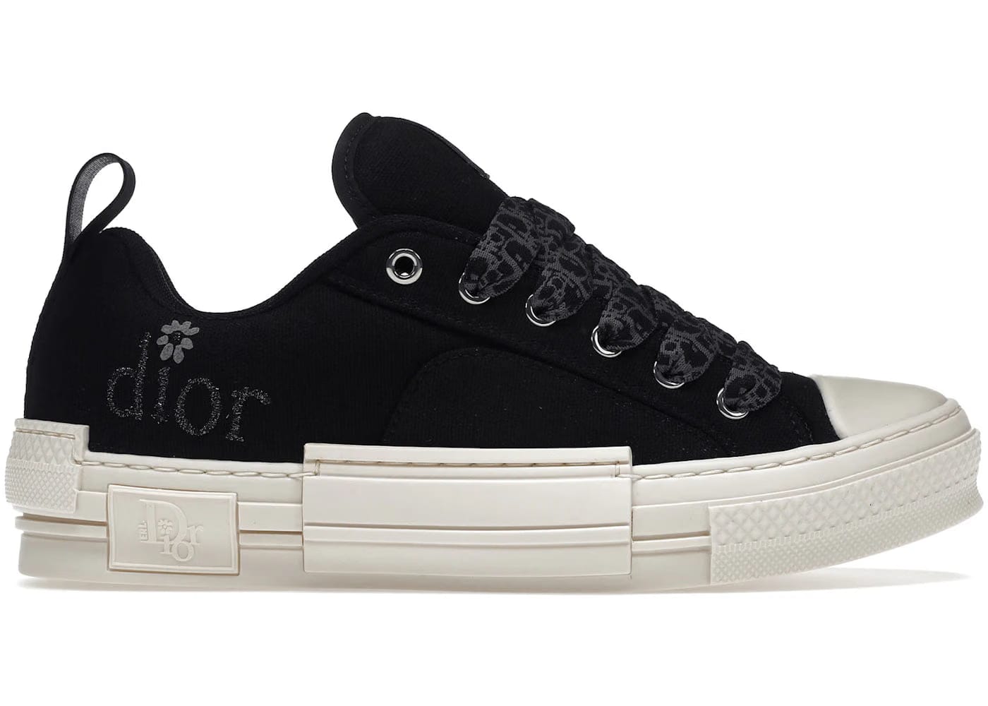 Dior B23 Skater Low Top Erl Black Cotton Canvas
