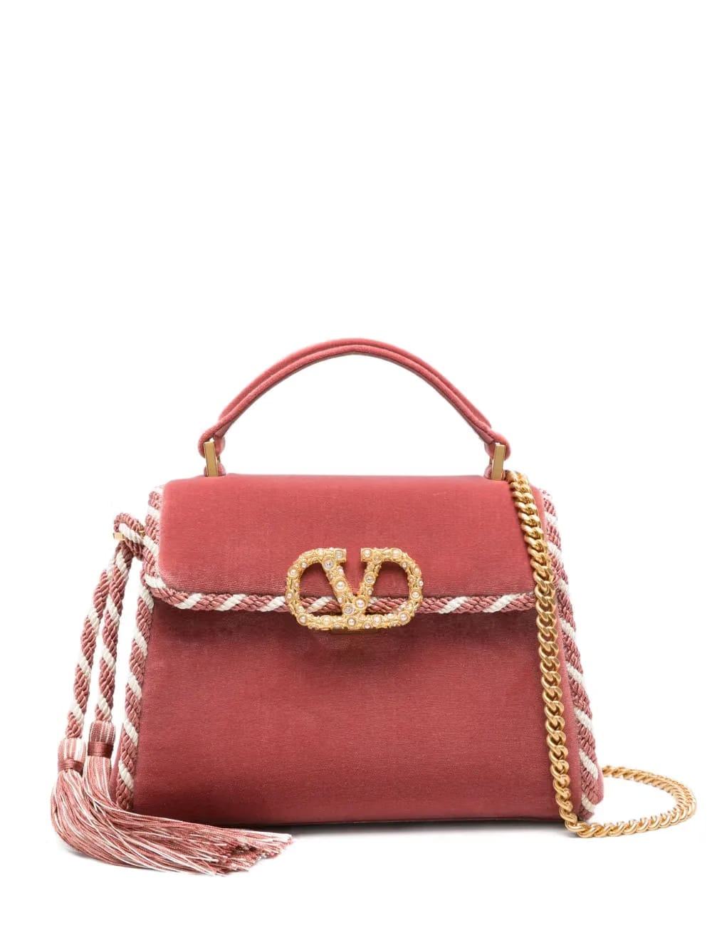 VSling velvet-effect braided cross body bag