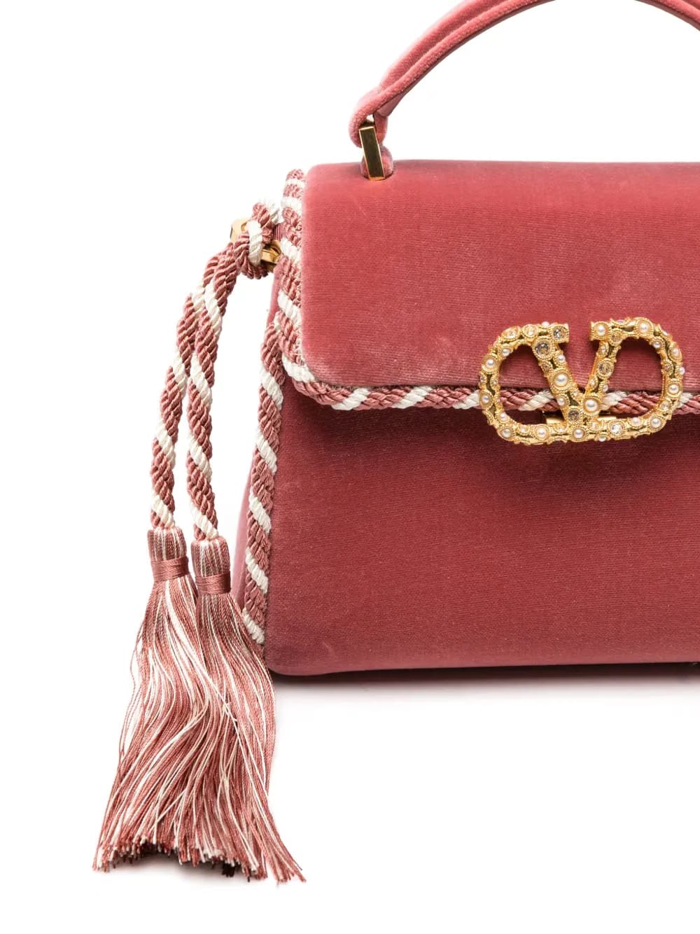VSling velvet-effect braided cross body bag