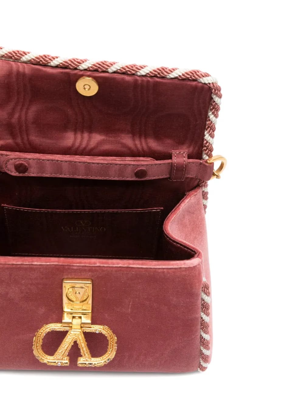 VSling velvet-effect braided cross body bag
