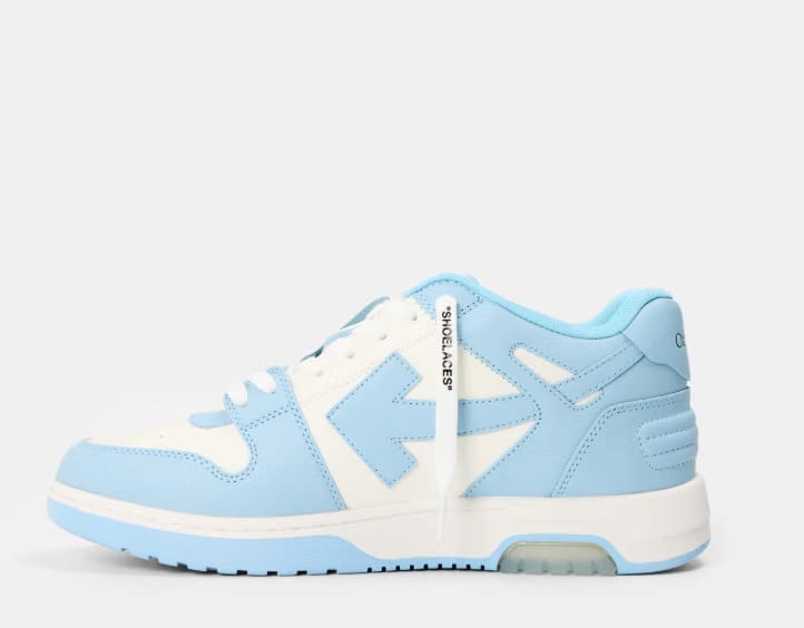 OFF WHITE Men's Out Of Office Classic Trainers, Trademark Branding 'White/Light Blu'