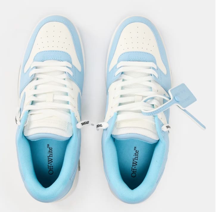 OFF WHITE Men's Out Of Office Classic Trainers, Trademark Branding 'White/Light Blu'