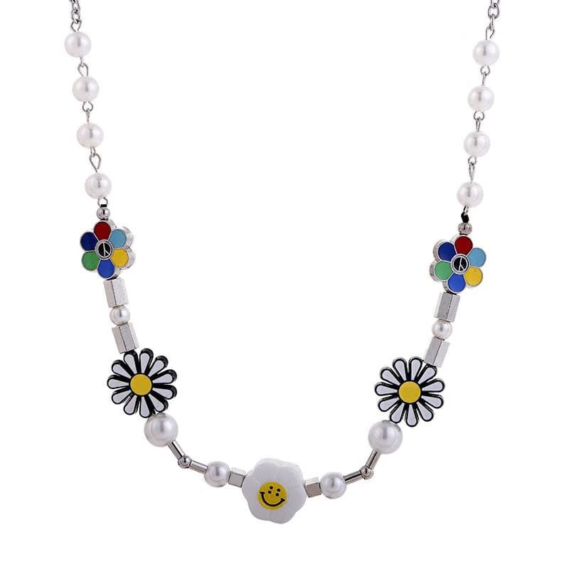 Beaded Rainbow Pride Smile Necklace