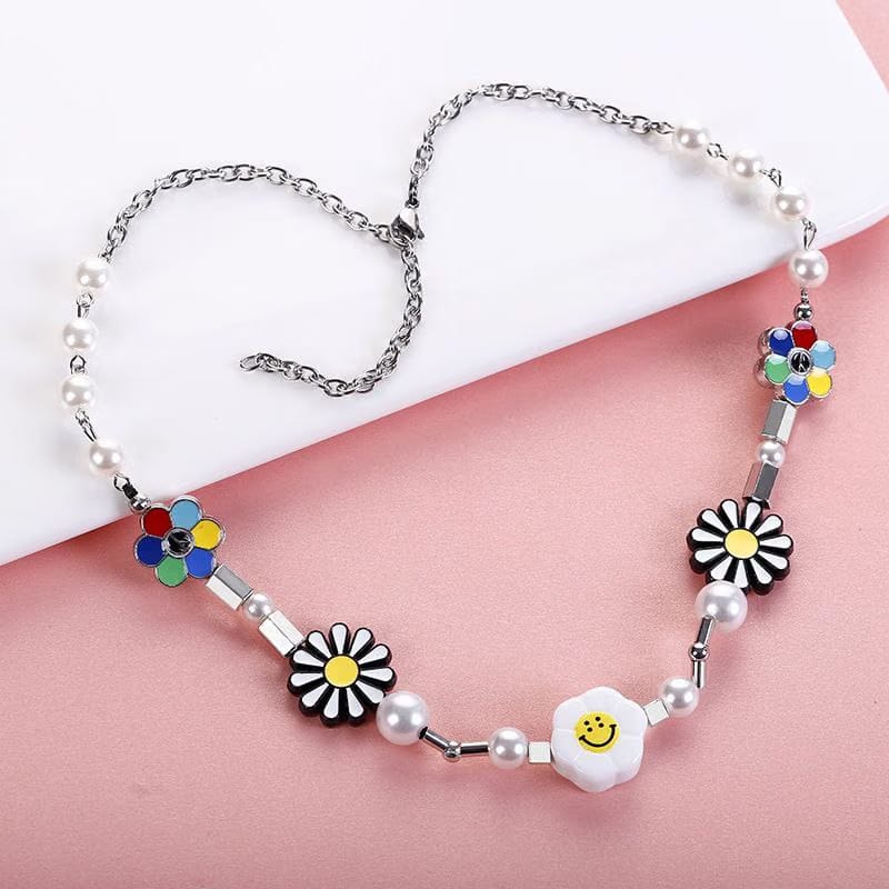 Beaded Rainbow Pride Smile Necklace
