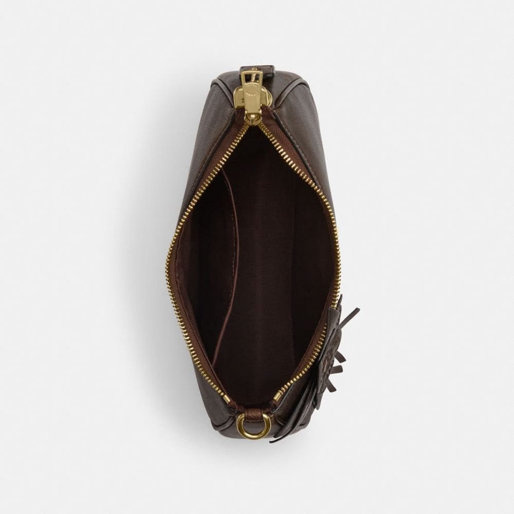 Coach Teri Shoulder Bag With Floral Applique Gold Maple