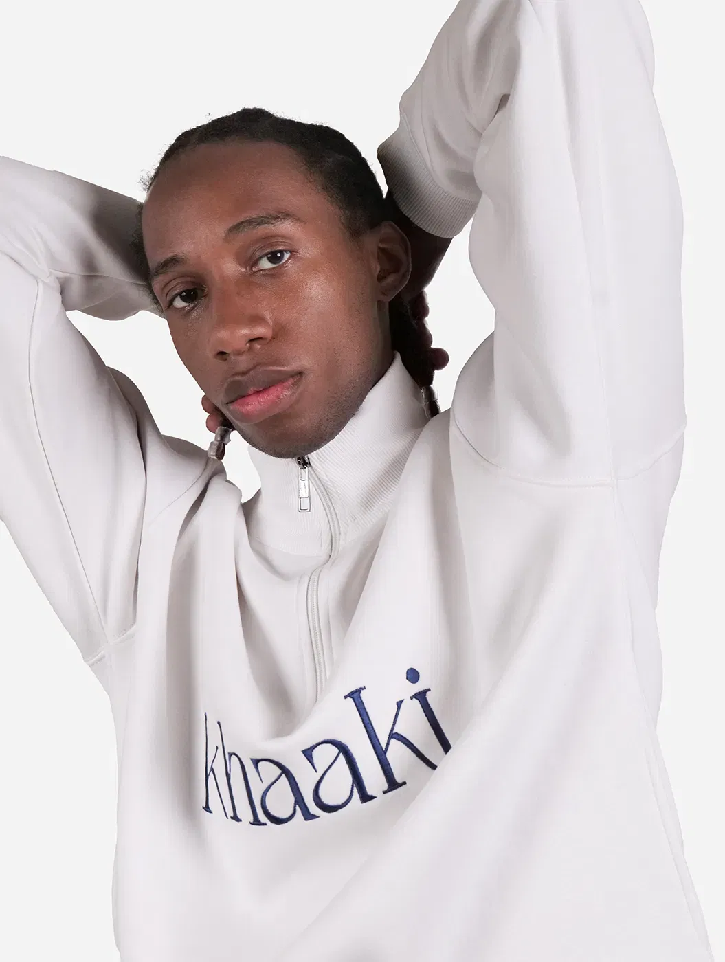 God's Child - White Quarter Zip Drop Shoulder Unisex Oversized Sweatshirt