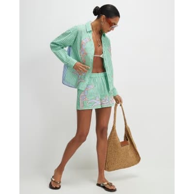 Green Striped Toucan Shorts
