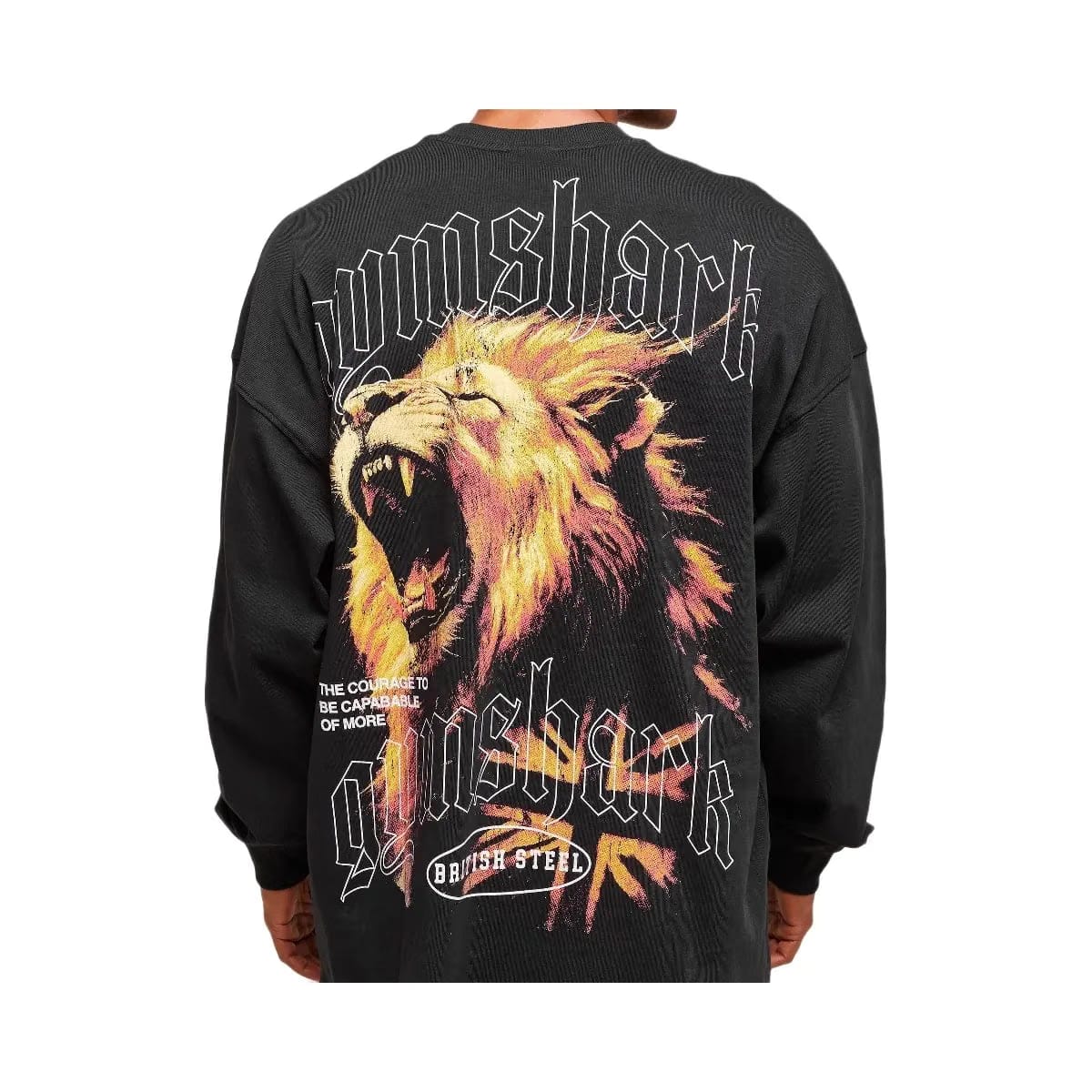 Gymshark Lion Graphic Long Sleeve T-Shirt - Black