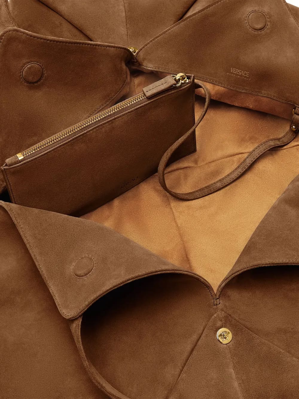 large Protea suede shoulder bag