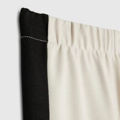 Petite Cream Colour Block Wide Leg Trousers