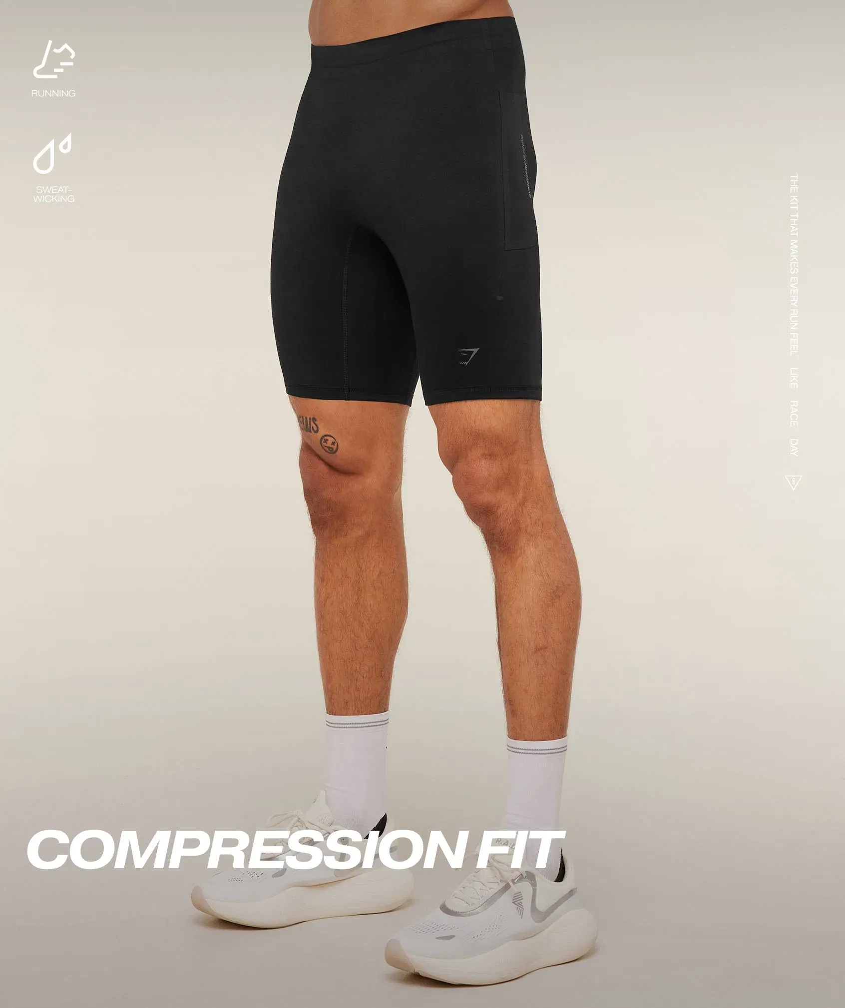 Gymshark Running Elite Race Half Tight - Black