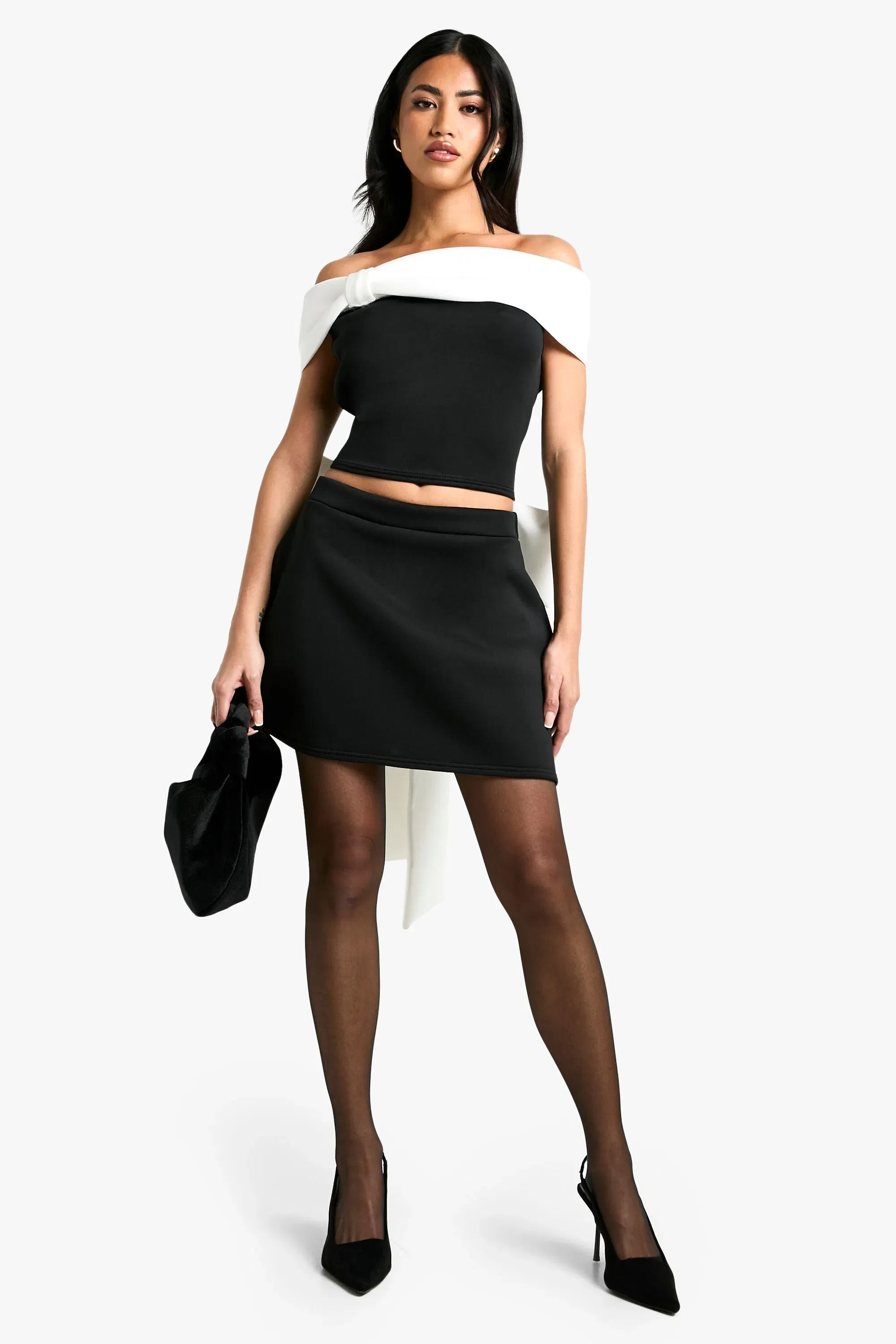 Scuba Bow Detail Skirt