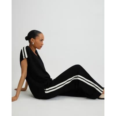 Black Side Tape Joggers