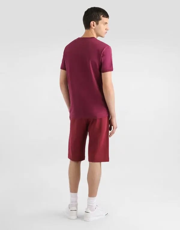 Cotton t-shirt with embroidery - bordeaux