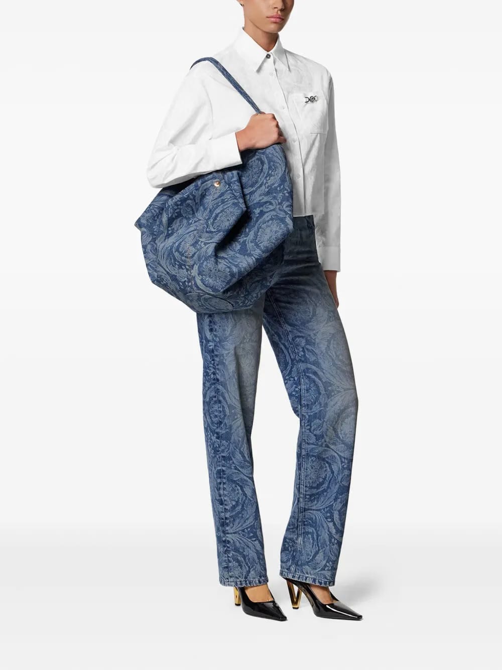 Barocco-print tote bag