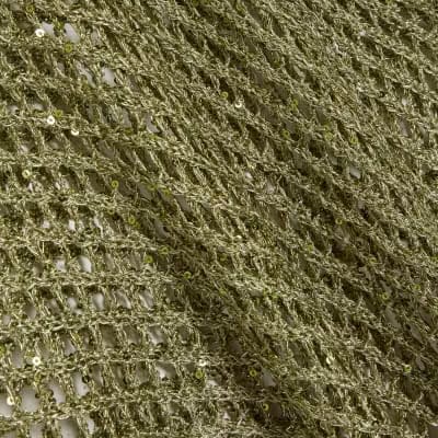 Green Open Knit Asymmetric Cape