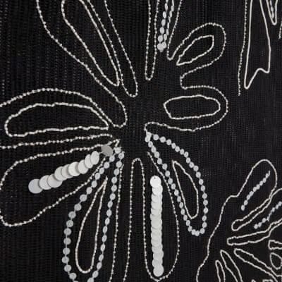 Black Palm Embroidered Sarong Skirt