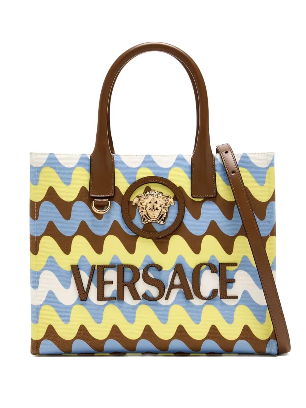 wave-pattern tote bag