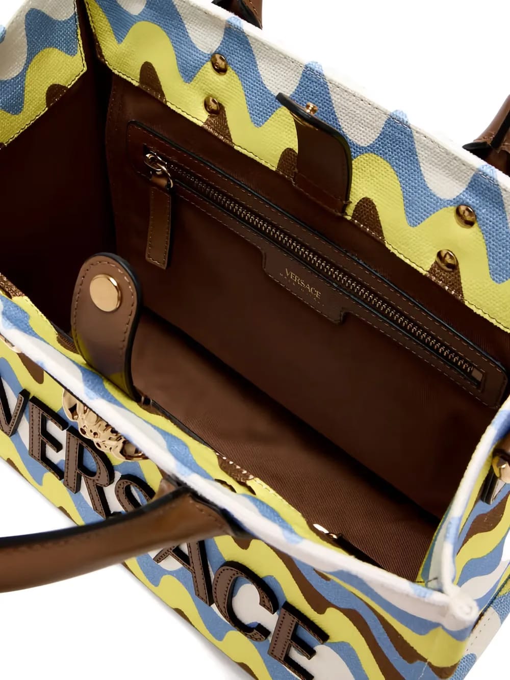 wave-pattern tote bag