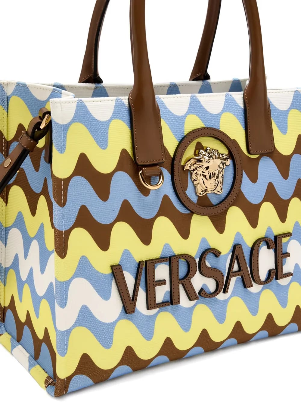 wave-pattern tote bag