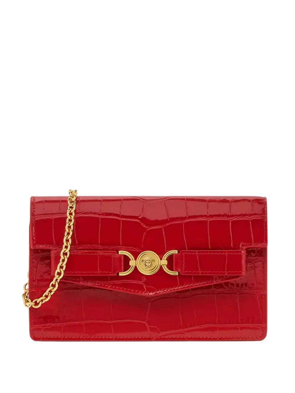 Medusa Head leather clutch bag
