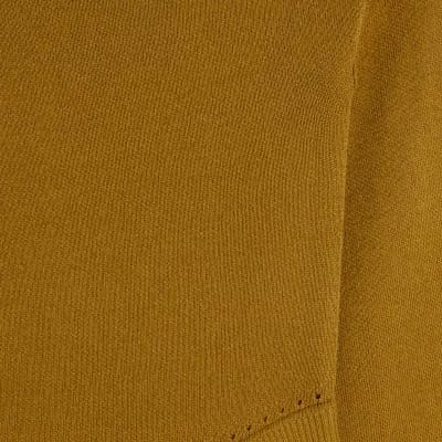 Khaki Linen Blend Knit Asymmetric Jumper