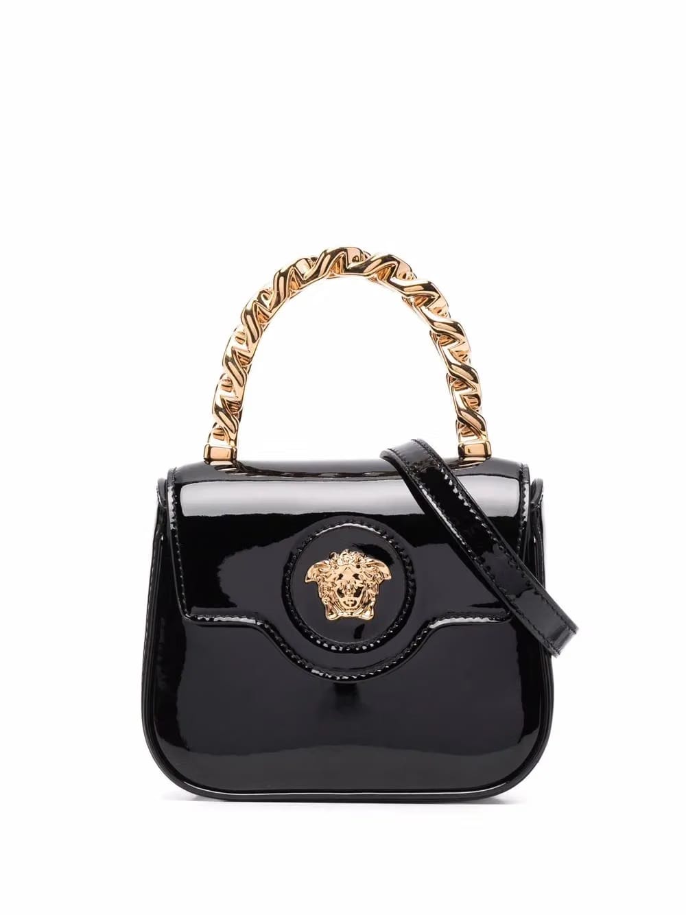 La Medusa patent mini bag