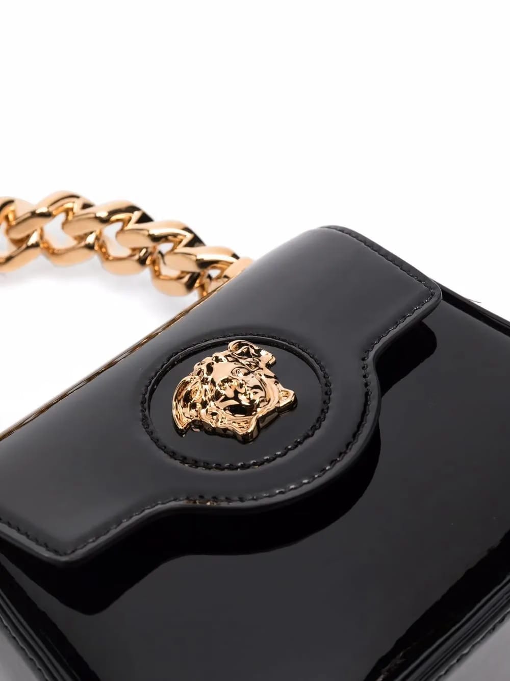 La Medusa patent mini bag