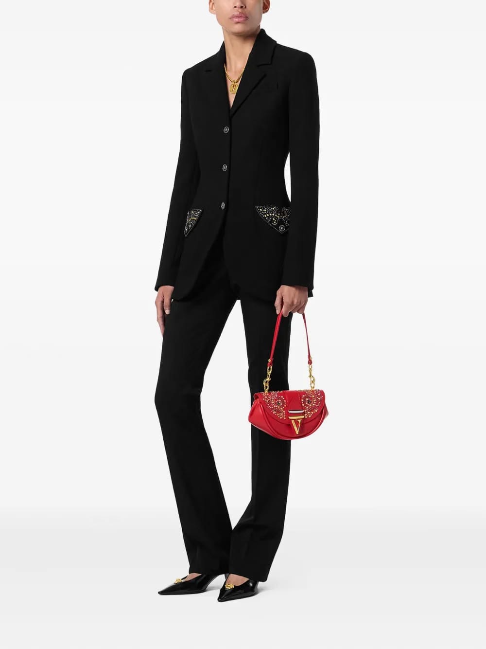 Virtus crystal-embellished shoulder bag