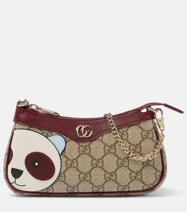 GG Mini Panda Appliqué Shoulder Bag