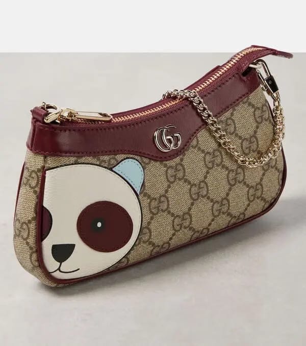 GG Mini Panda Appliqué Shoulder Bag