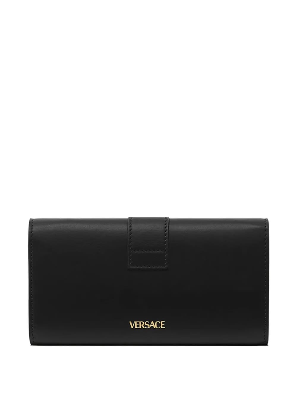 V-logo chain clutch bag