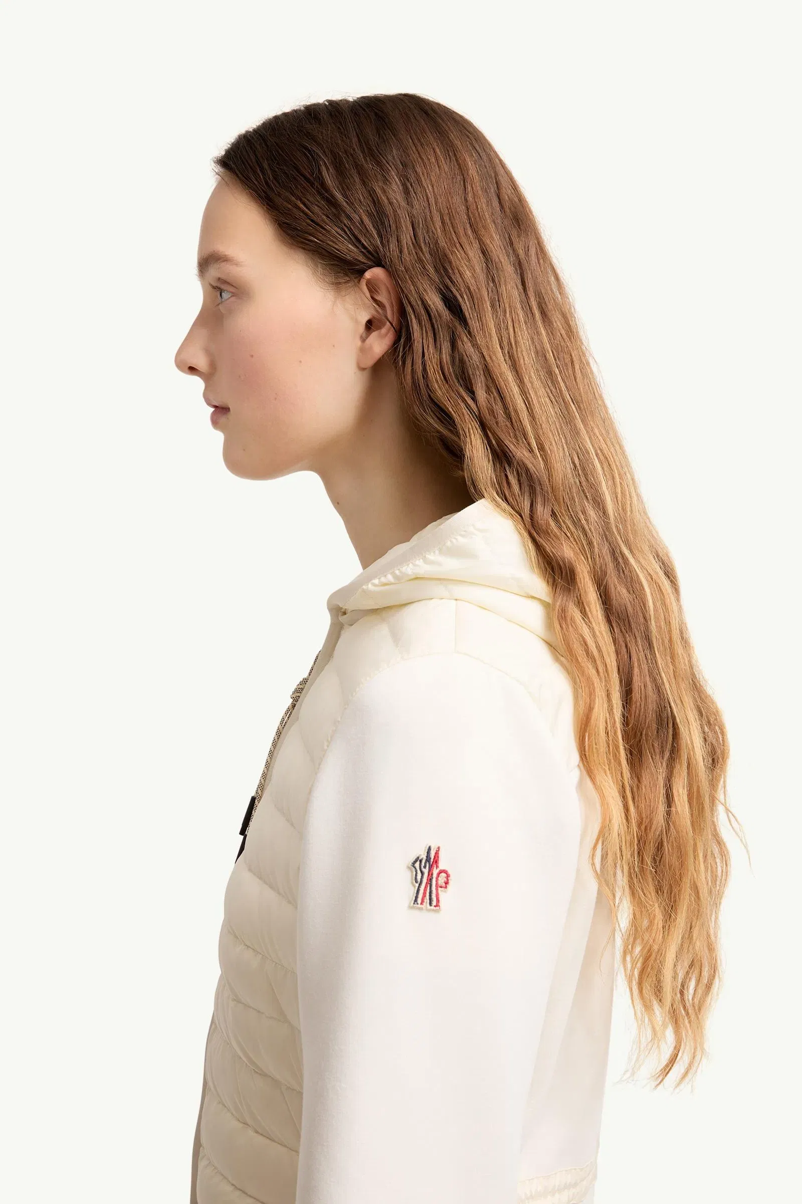 Moncler Padded Zip-Up Hoodie White Ivory White Ivory