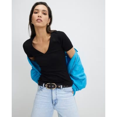Black V Neck T-Shirt