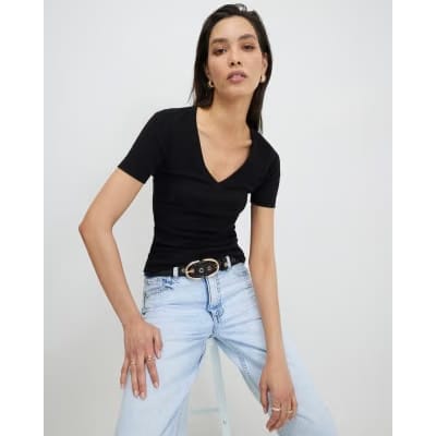Black V Neck T-Shirt