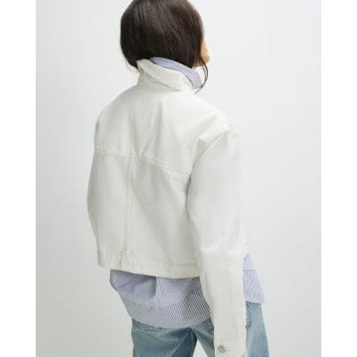 Cream Pocket Front Denim Jacket