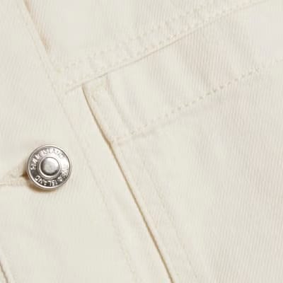 Cream Pocket Front Denim Jacket