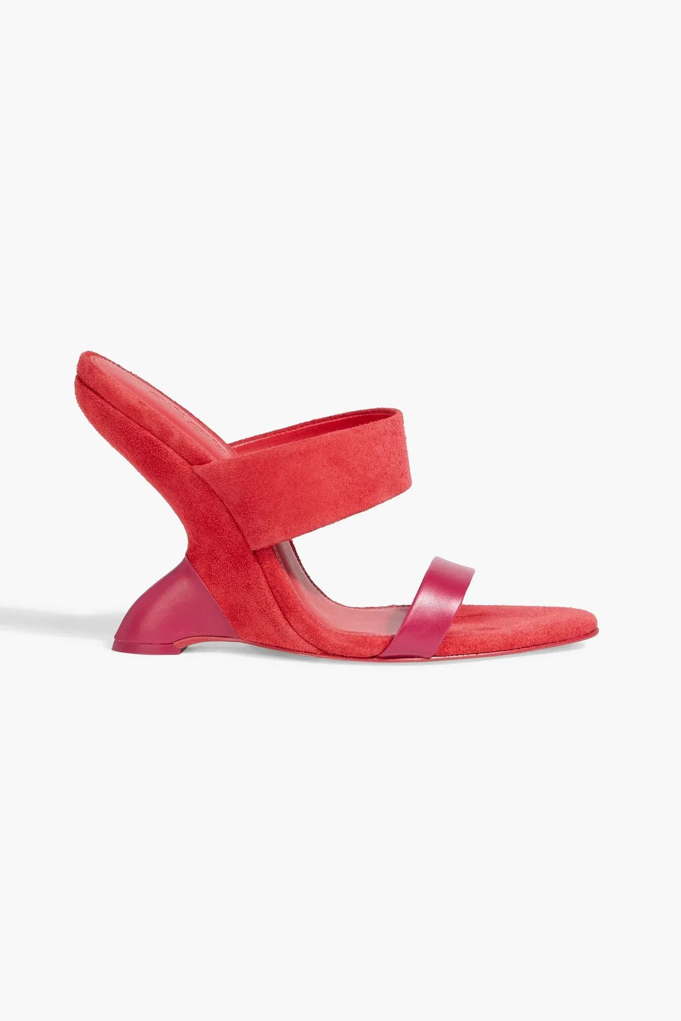 Cult Gaia Yara Suede And Leather Wedge Sandals Red Women's