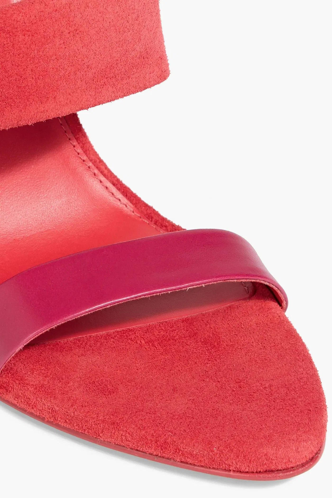 Cult Gaia Yara Suede And Leather Wedge Sandals Red Women's