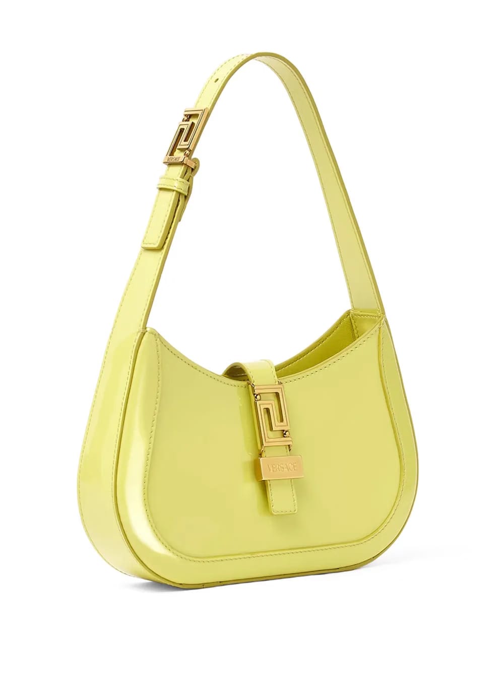 Greca-detail leather shoulder bag
