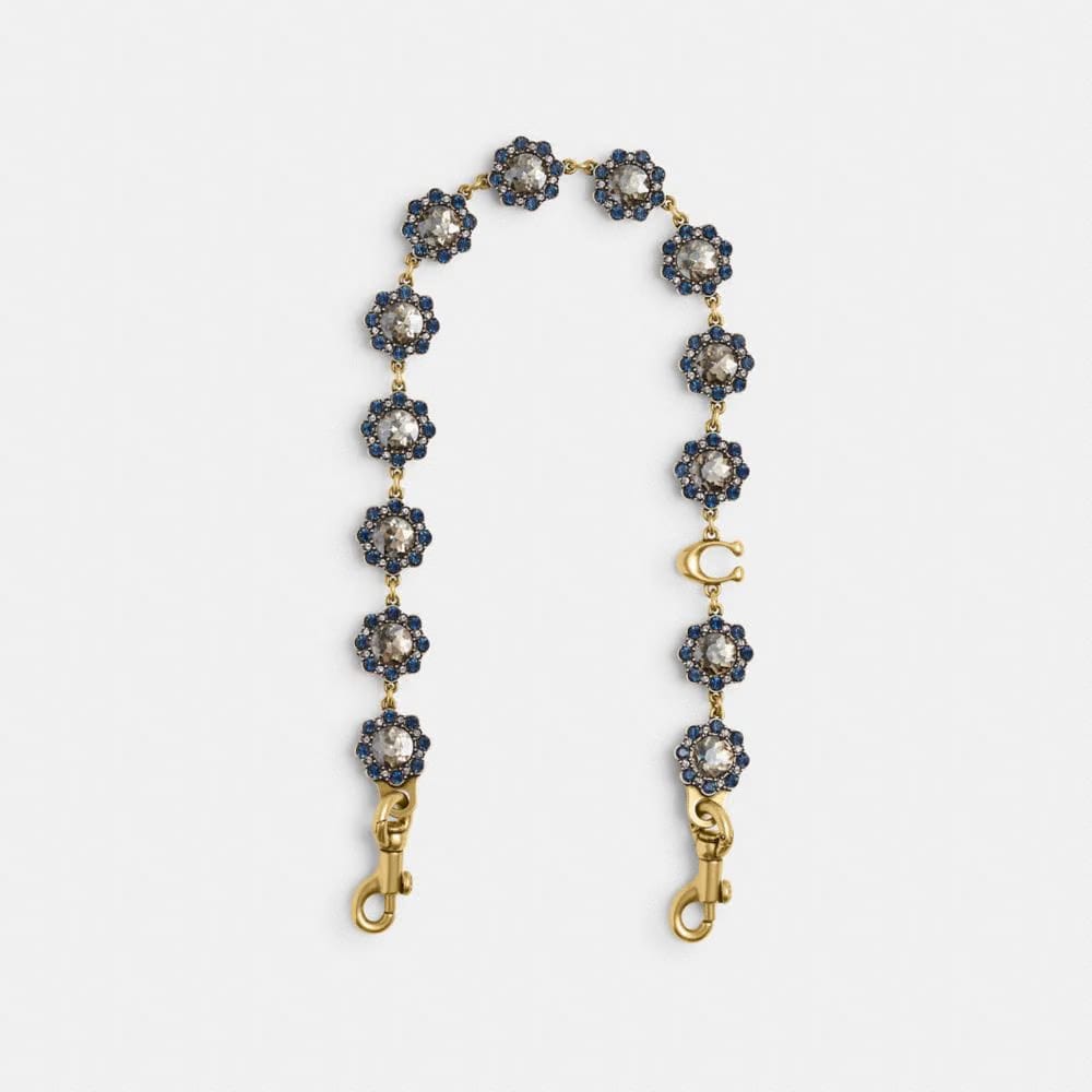 Coach Short Jewelry Chain Strap Brass Blue Multi