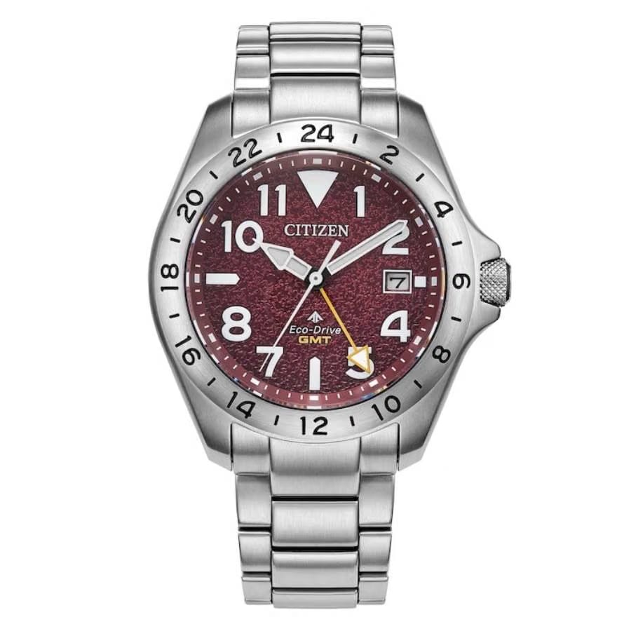 Citizen Promaster Land Gmt Eco-Drive Red Dial Mens Watch