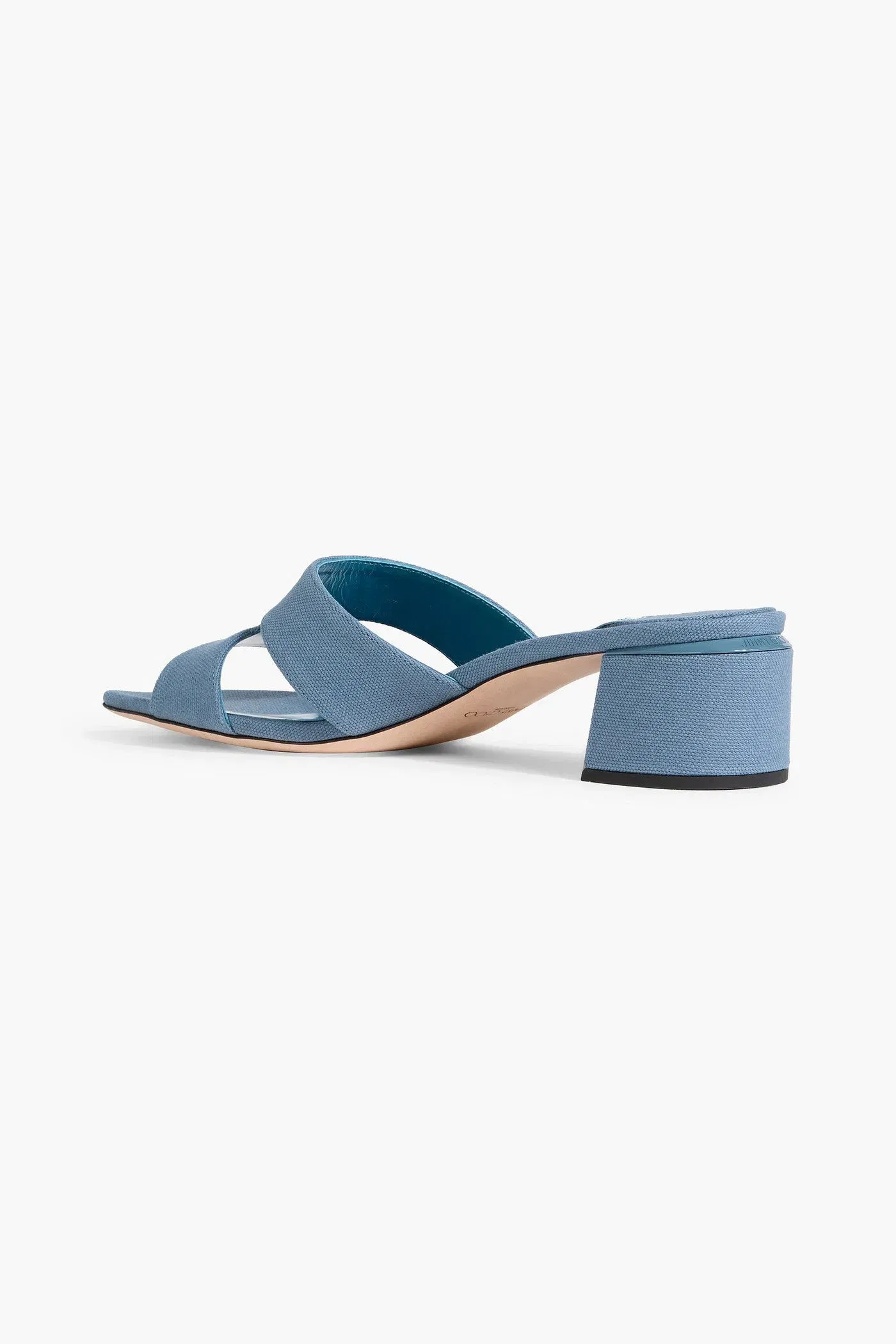 Jimmy Choo Ellison 45 Canvas Mules Blue Women's