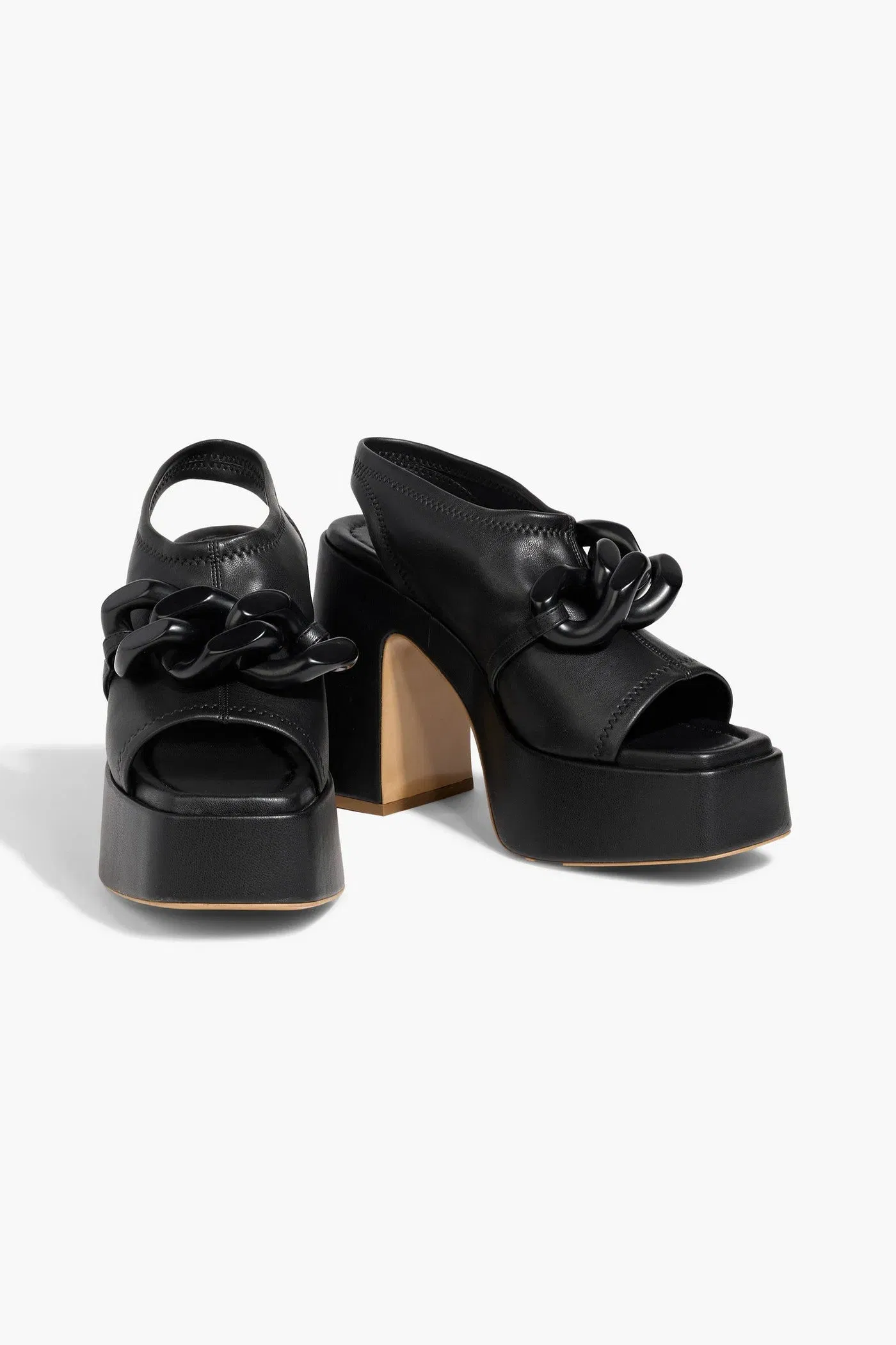 Stella Mccartney Skyla Chain-Embellished Platform Slingback Sandals Black Women's