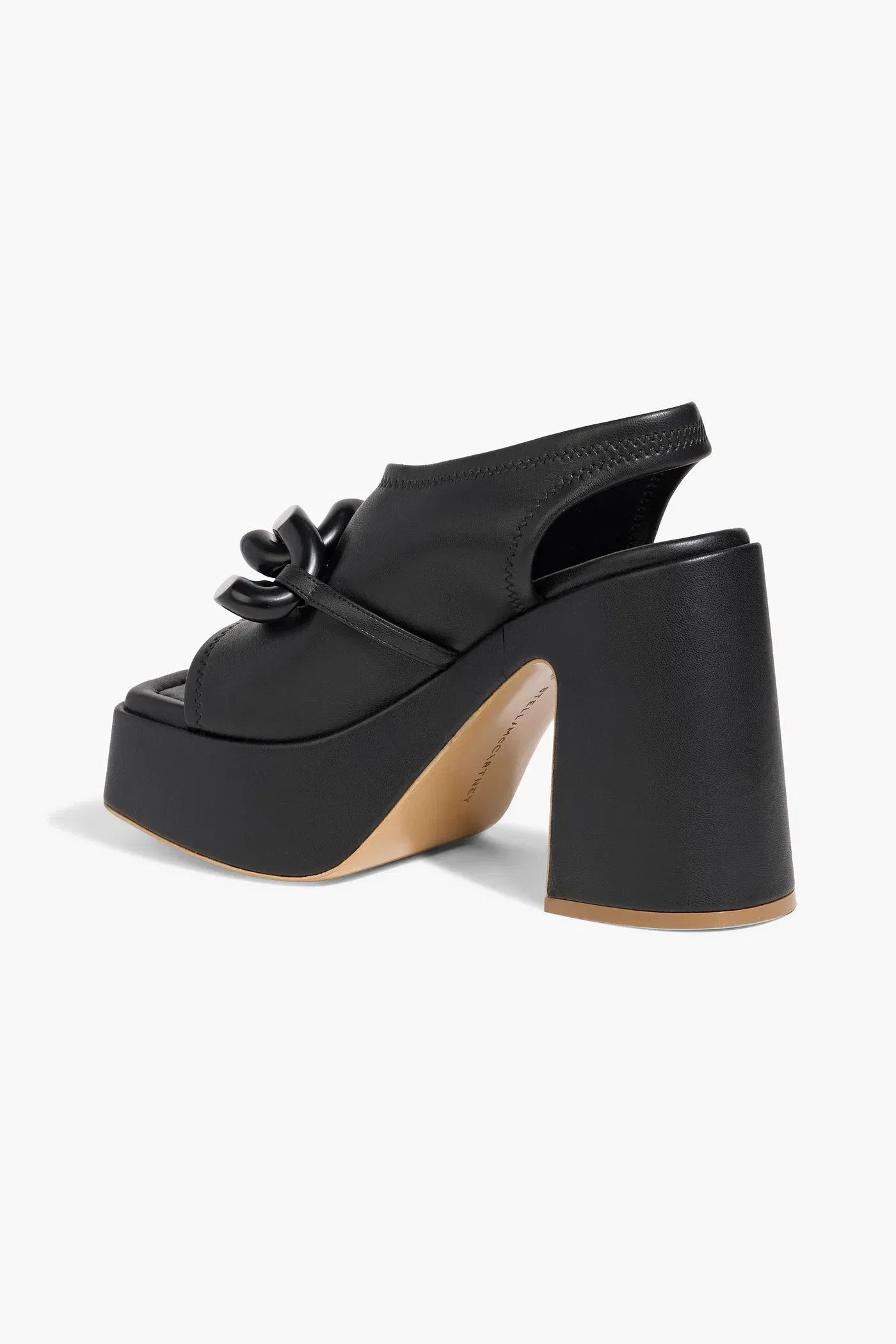 Stella Mccartney Skyla Chain-Embellished Platform Slingback Sandals Black Women's