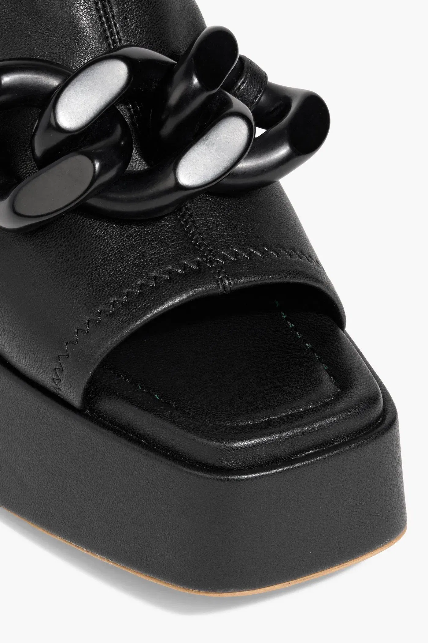 Stella Mccartney Skyla Chain-Embellished Platform Slingback Sandals Black Women's