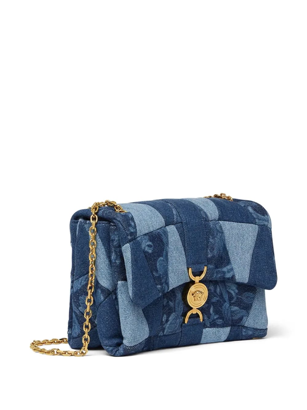 Kleio denim quilted shoulder bag
