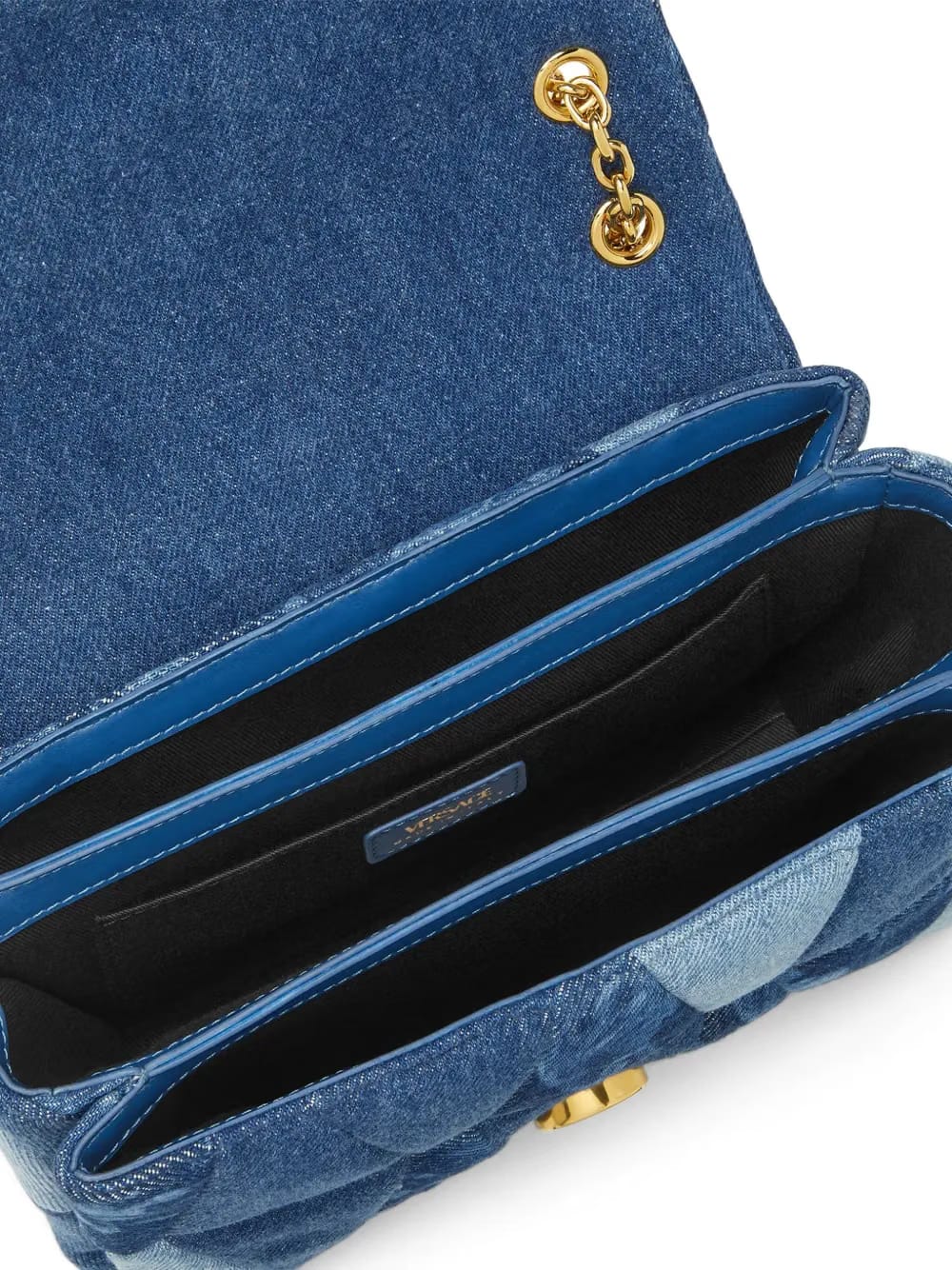 Kleio denim quilted shoulder bag
