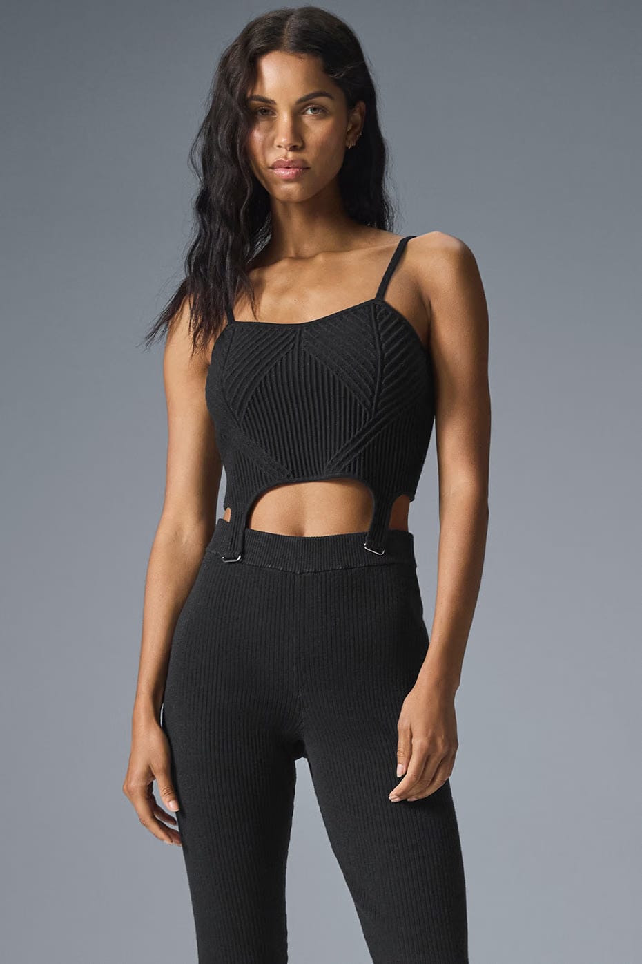 Alo Yoga Denim Knit Garter Tank